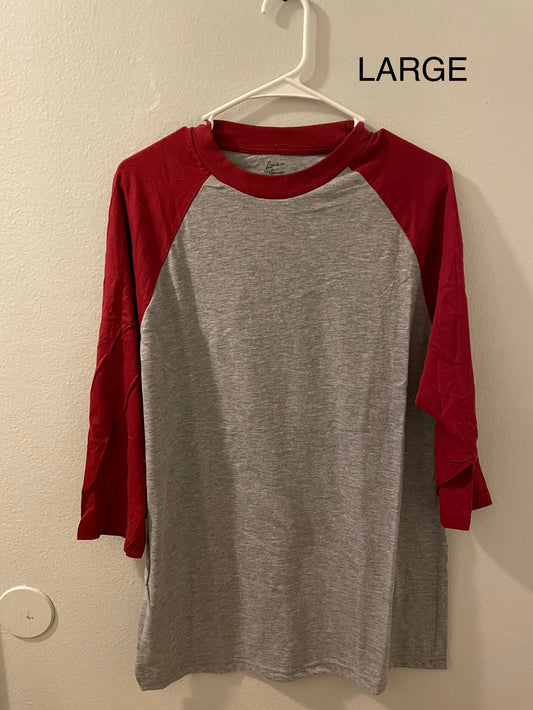 Laviva Raglan Tee (Gray/Burgundy)